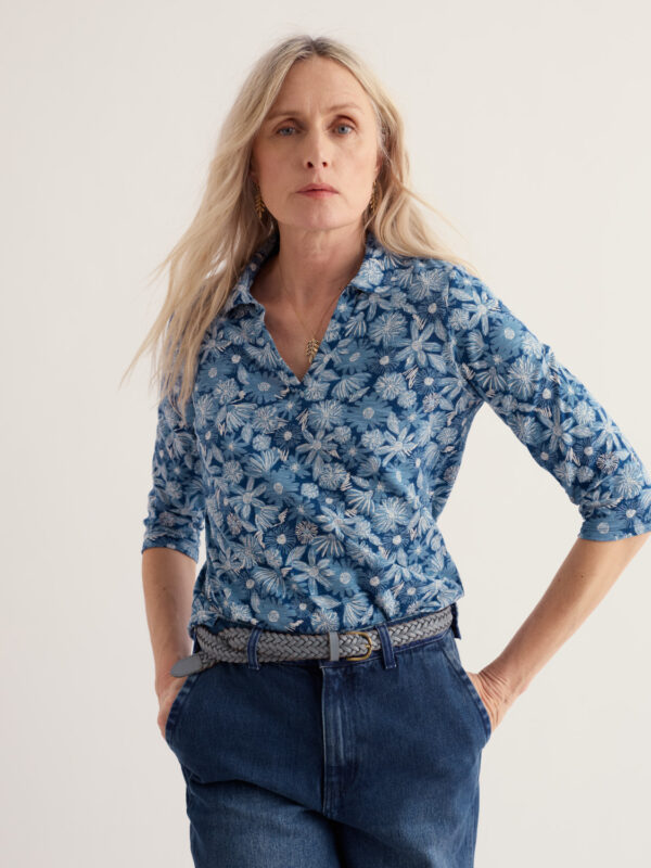 Wavecrest Shirt Sketchbook Blooms Marine