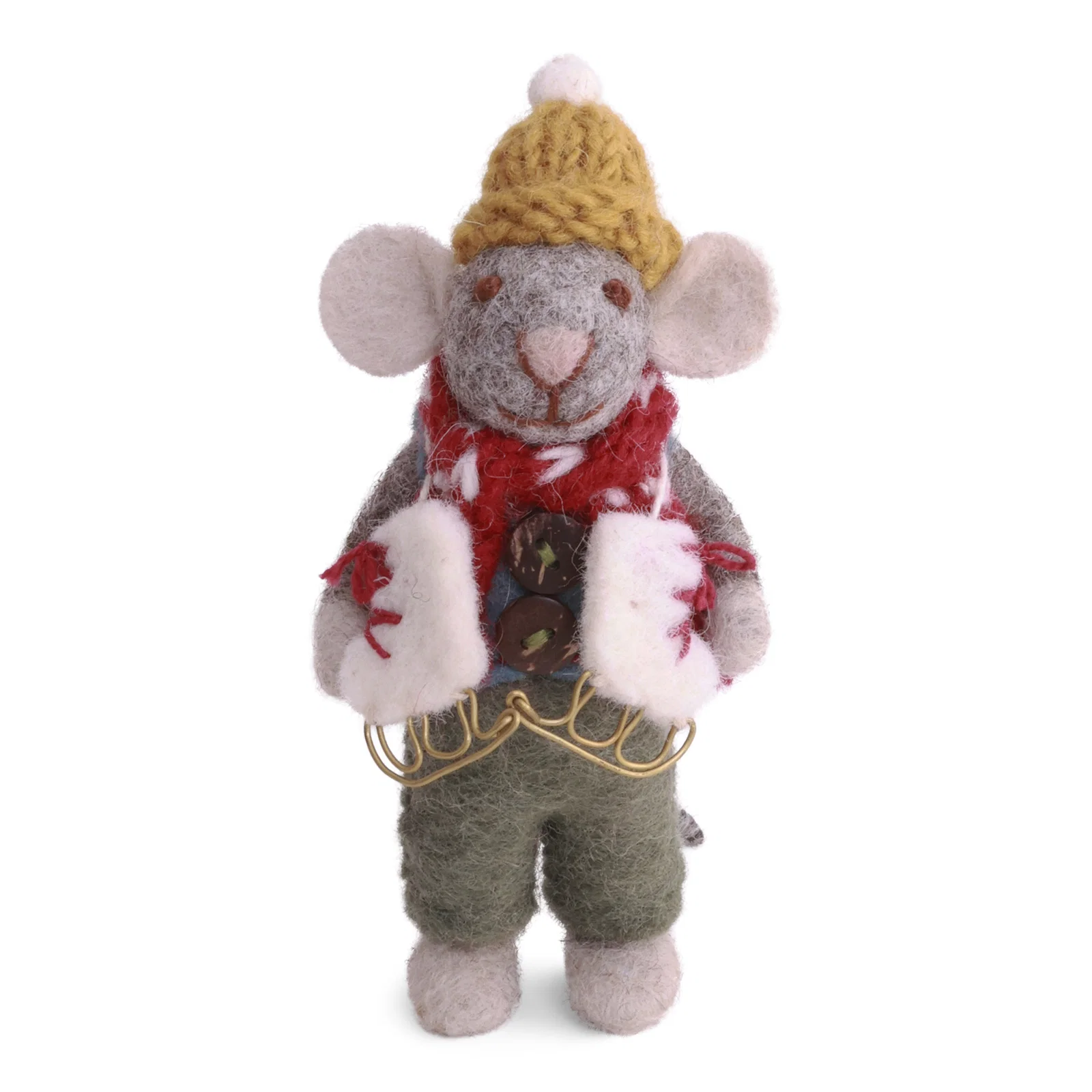 Hängedekoration kleine Maus mit Schlittschuhen