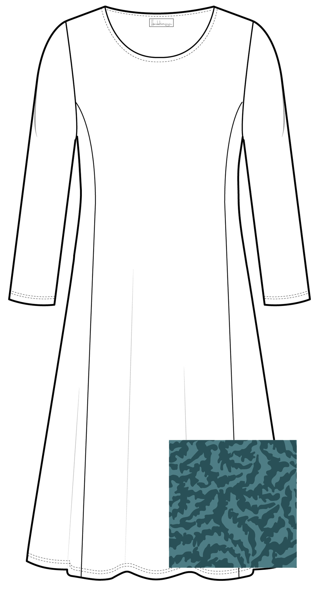 Kleid A-Linie Edda atlantik