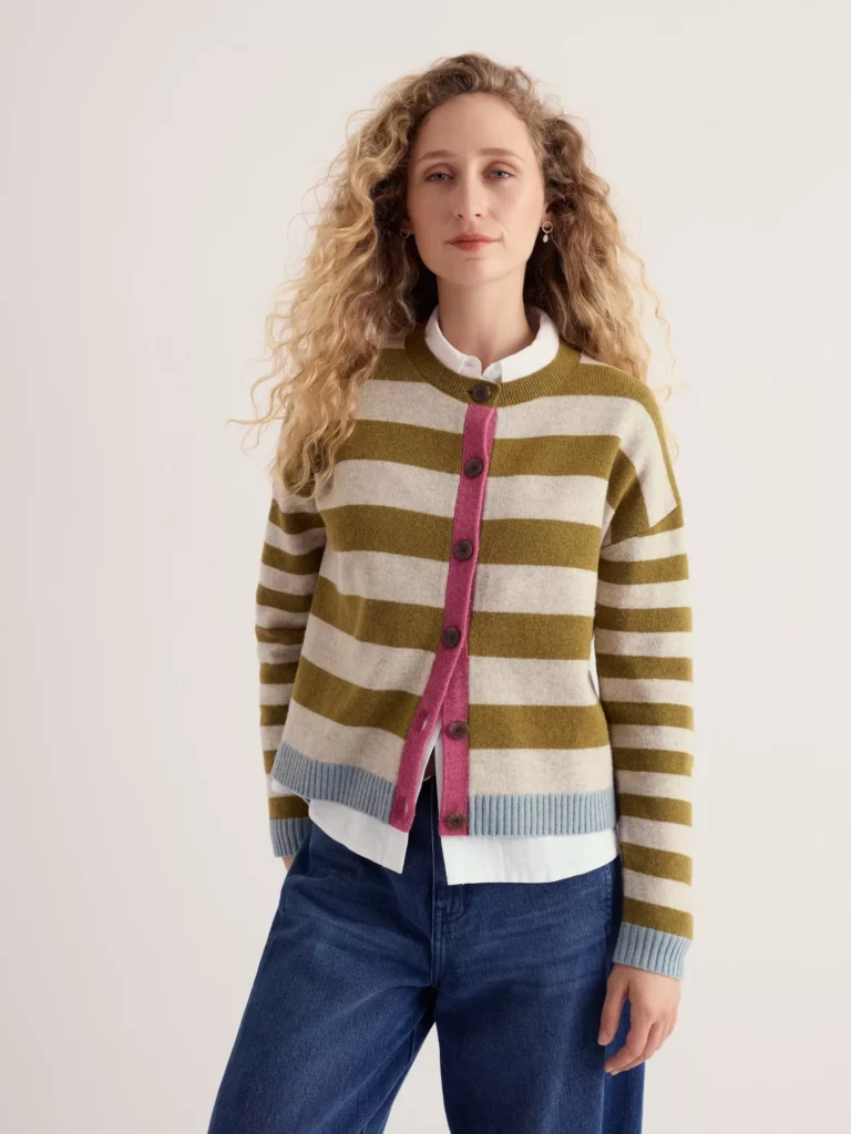 Pinwell Cardigan Bright Shape Fern Moss