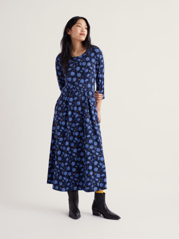 Veronica Dress Dried Proteas Maritime