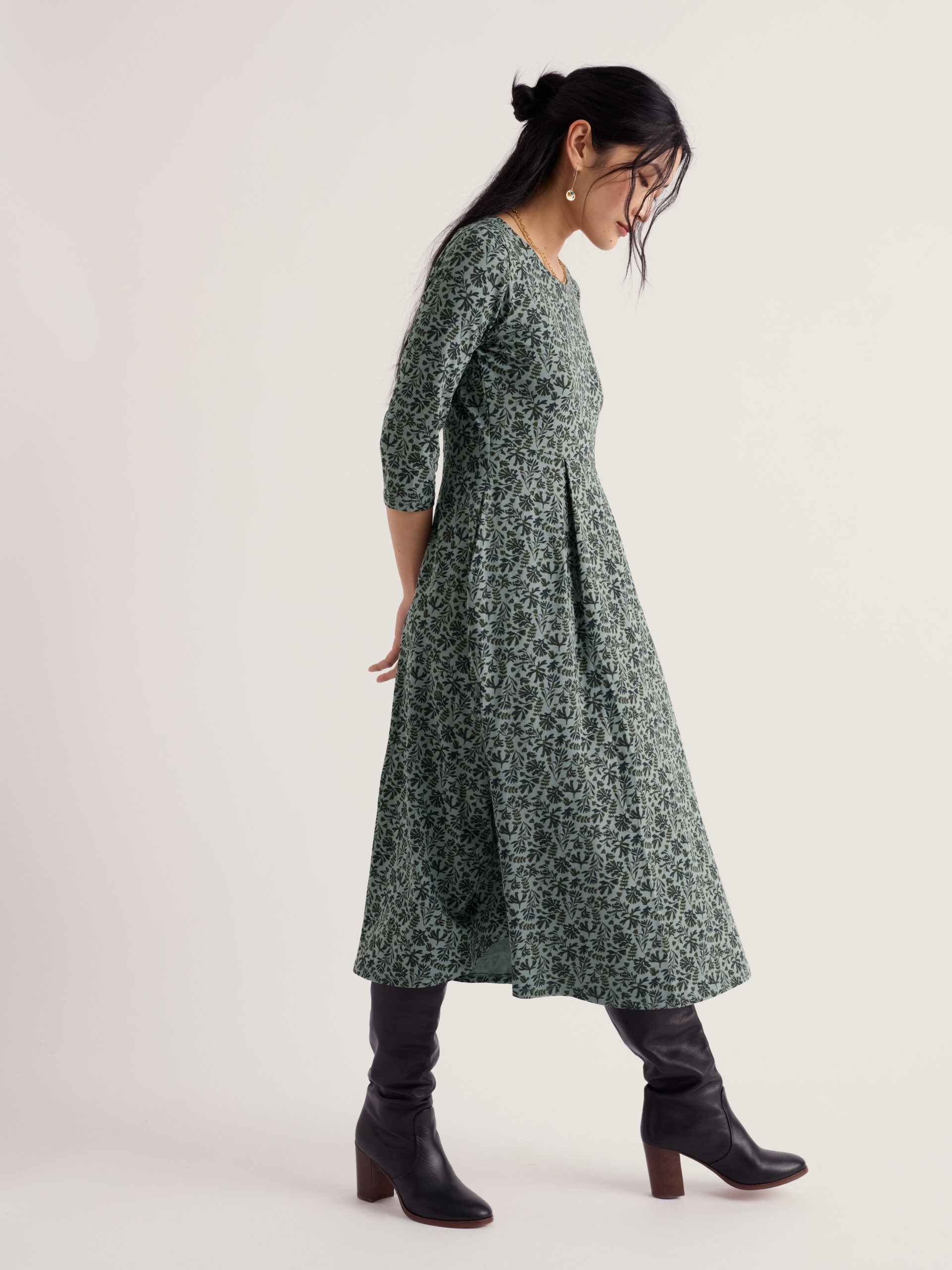Veronica Dress Painted Seaweed Lichen – Bild 3