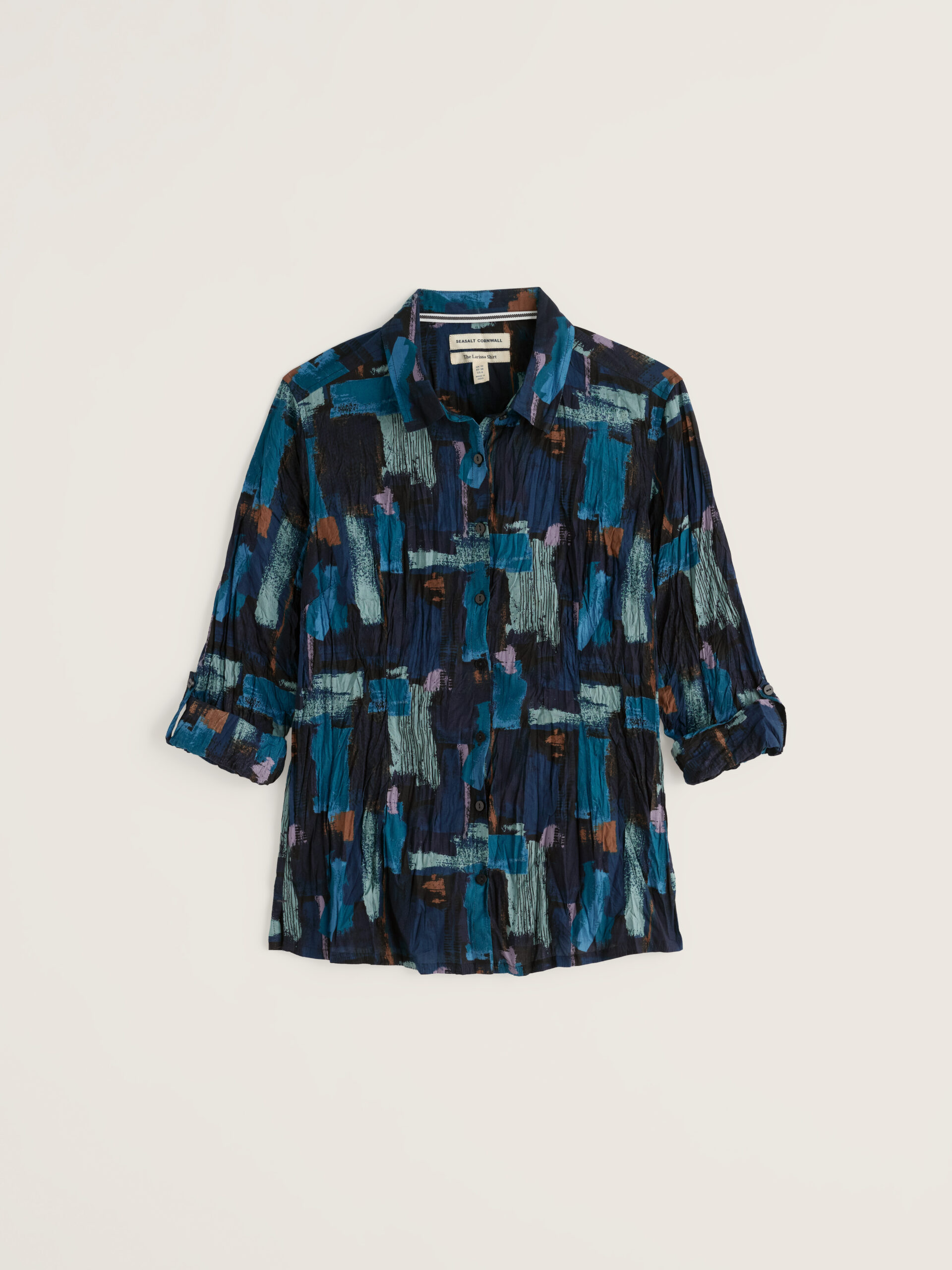 Larissa Shirt Paint Texture Maritime – Bild 2