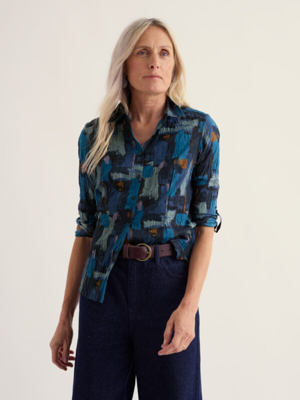 Larissa Shirt Paint Texture Maritime