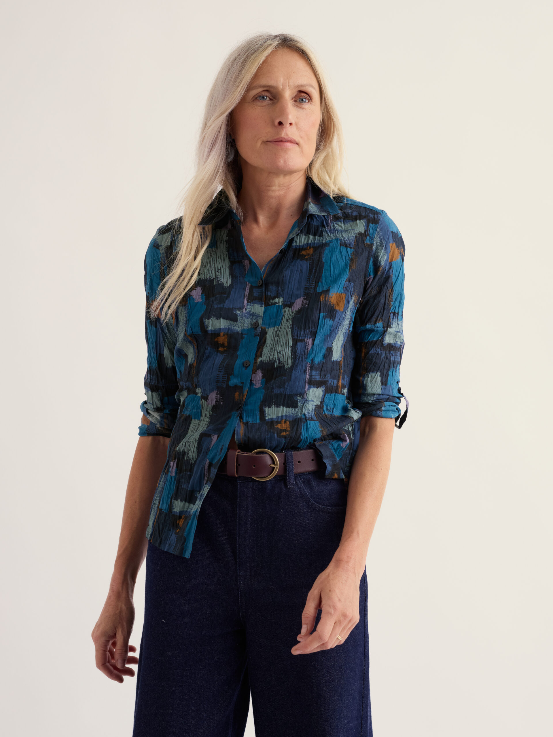 Larissa Shirt Paint Texture Maritime