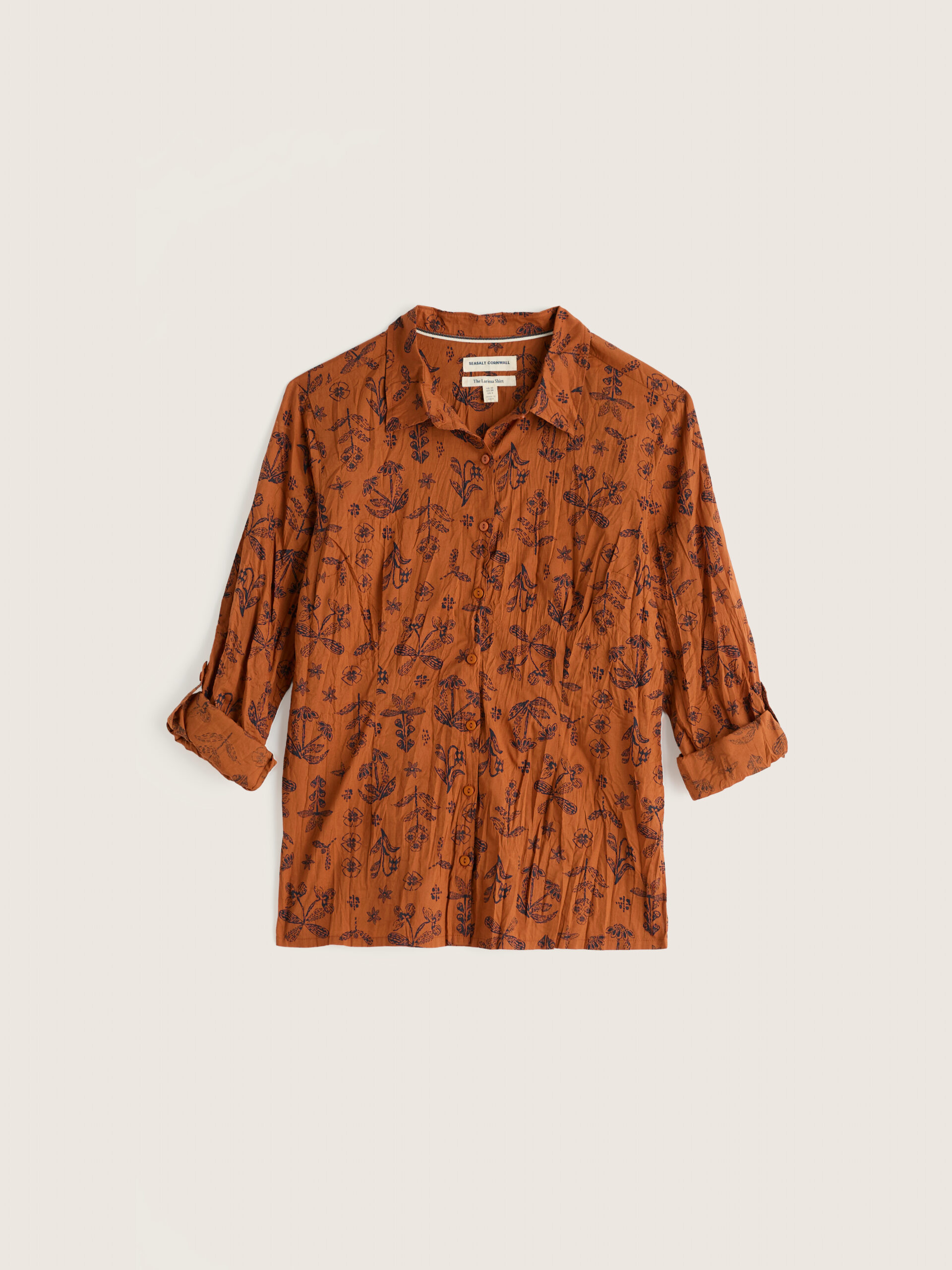 Larissa Shirt Tapestry Flowers Dark Acorn – Bild 4