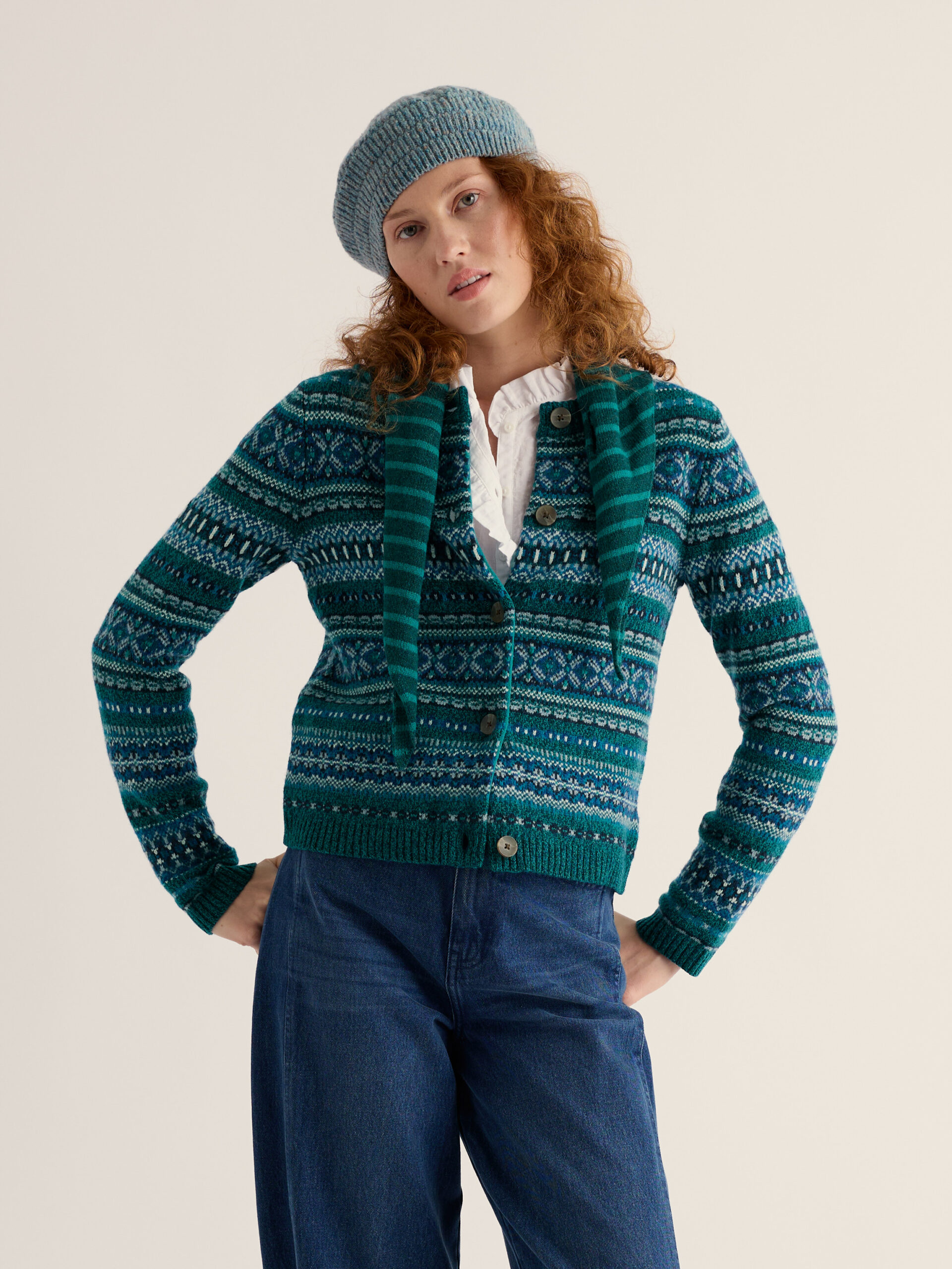Percella Cove Cardigan Larkspur Loch Multi – Bild 4