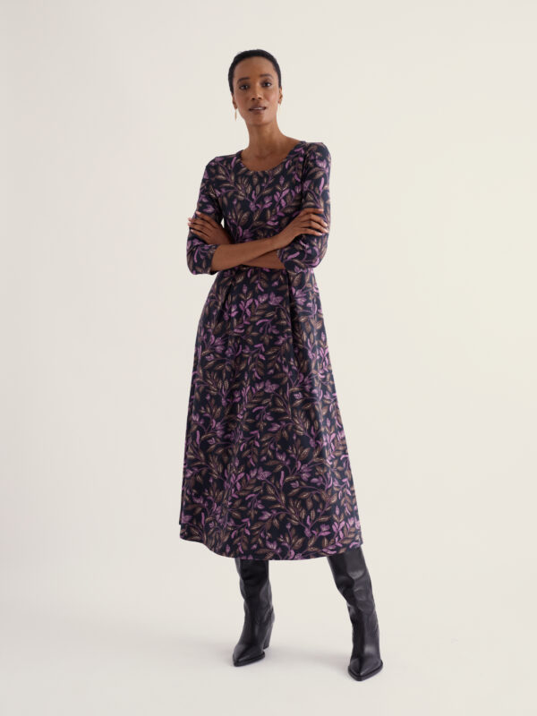 Veronica Dress Floral Branches Inkwell