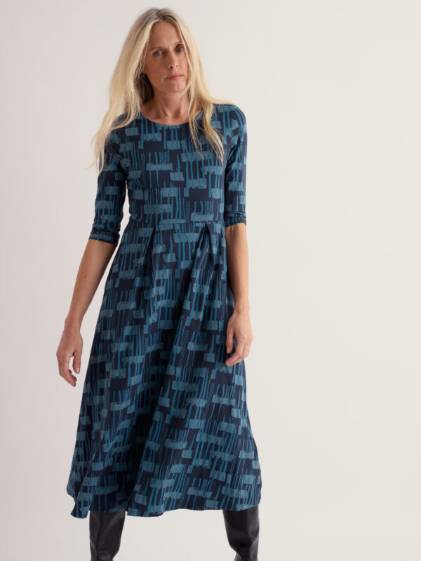 Veronica Dress Painted Treescape Maritime