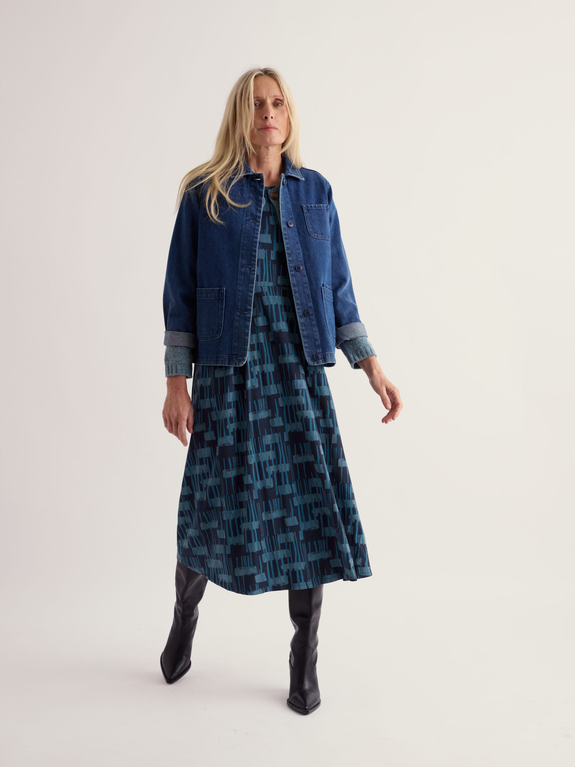 Veronica Dress Painted Treescape Maritime – Bild 5
